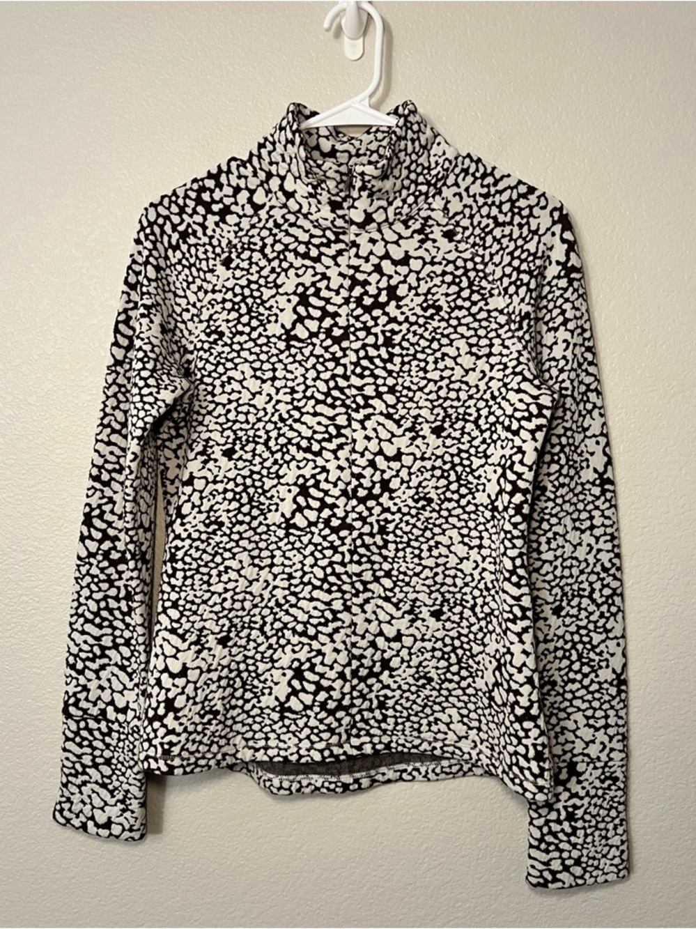 Lucy Activewear Get Going Half Zip Pullover Brown & White Zipper Sleeve | Size S